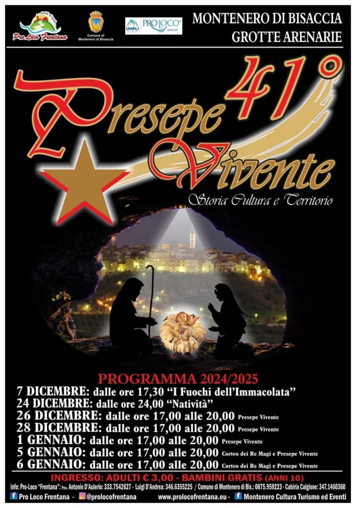 A Montenero di Bisaccia la 41esima edizione del Presepe Vivente