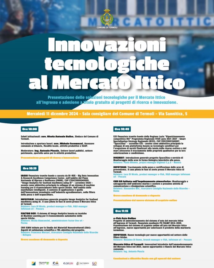 Termoli:innovazioni tecnologiche al mercato ittico. Incontro in sala consiliare