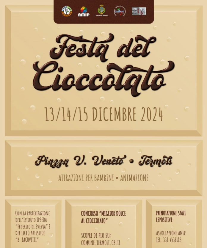 Termoli: venerdì pomeriggio l’inaugurazione “Festa del cioccolato”. Ultime ore per aderire al concorso