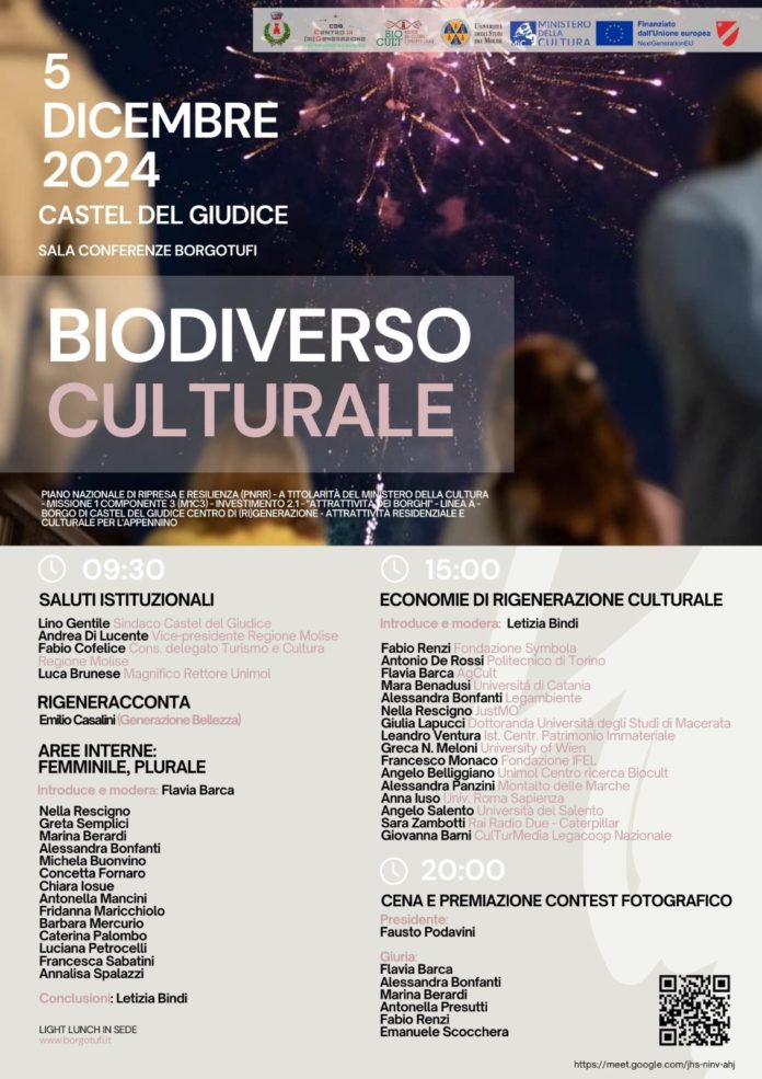 La “rivoluzione” culturale dell’Appennino passa da Castel del Giudice: il 5 dicembre il workshop “Biodiverso Culturale” Biodiverso Culturale