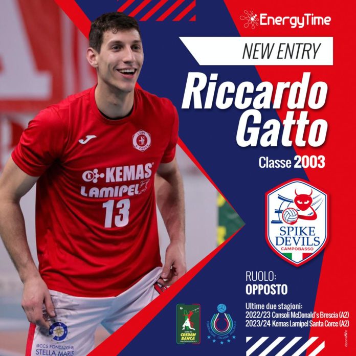 Volley, A3, EnergyTime Spike Devils, il bomber veneto Gatto nel motore. L’ultimo arrivato: «Sono molto carico per quest’avventura»