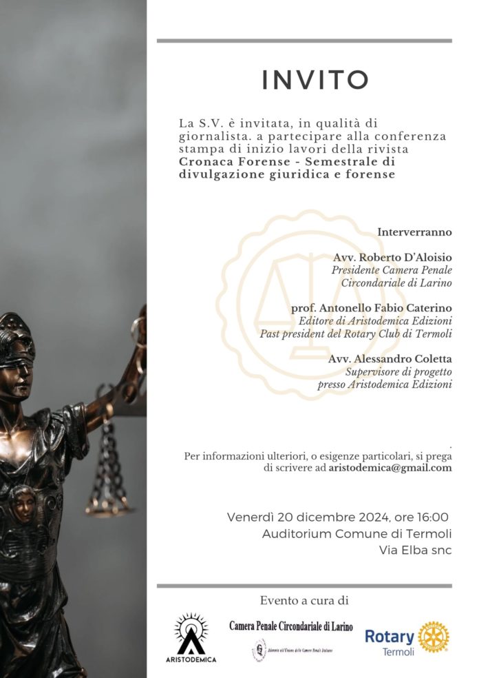 Conferenza stampa di presentazione della Rivista “Cronaca Forense”