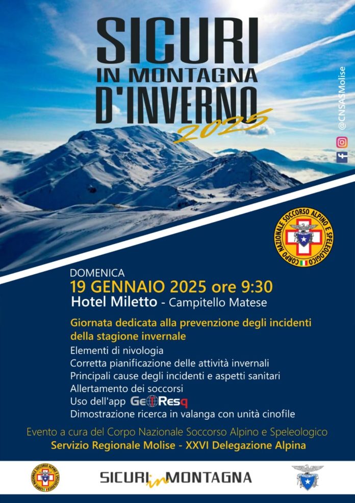 Campitello Matese, iniziativa del Soccorso Alpino: “Sicuri in montagna”