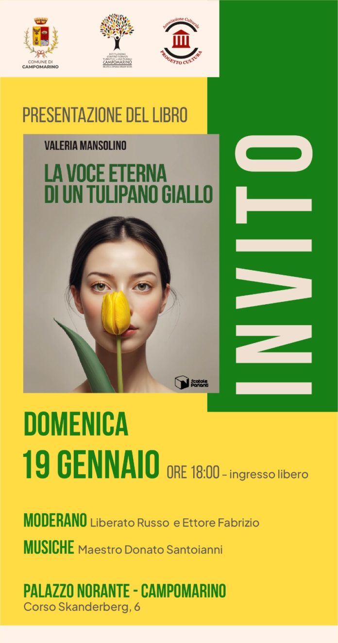 Presentazione a Campomarino del romanzo di Valeria Mansolino “La voce eterna di un tulipano giallo”