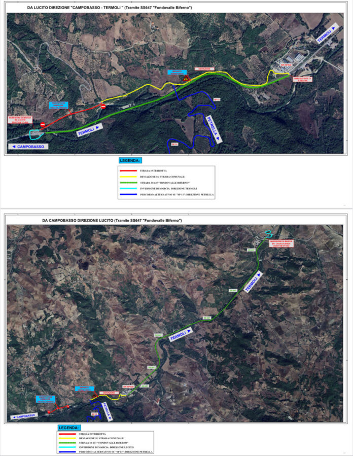 Da domani lavori sulla Statale 157 della Valle del Biferno a Lucito, Anas dispone percorsi alternativi fino ad aprile