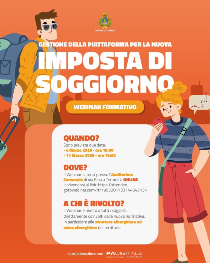 Nuova imposta di soggiorno a Termoli: webinar in presenza e online