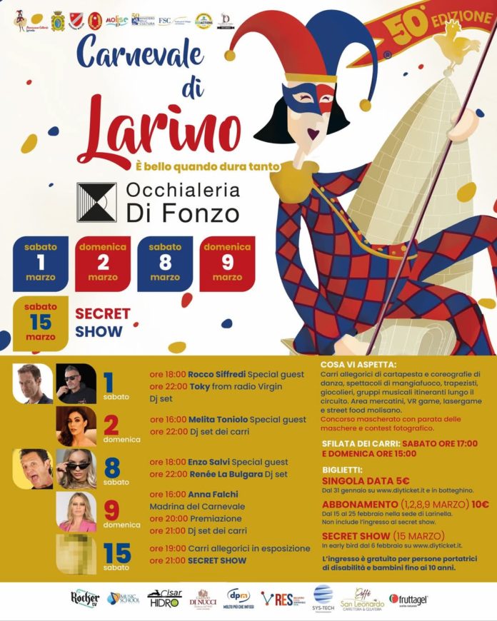 Carnevale di Larino, l’ordinanza del sindaco Puchetti