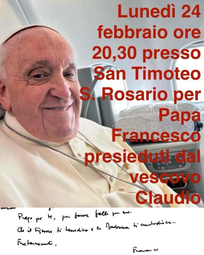 Termoli, rosario e preghiera per Papa Francesco alla chiesa – santuario San Timoteo