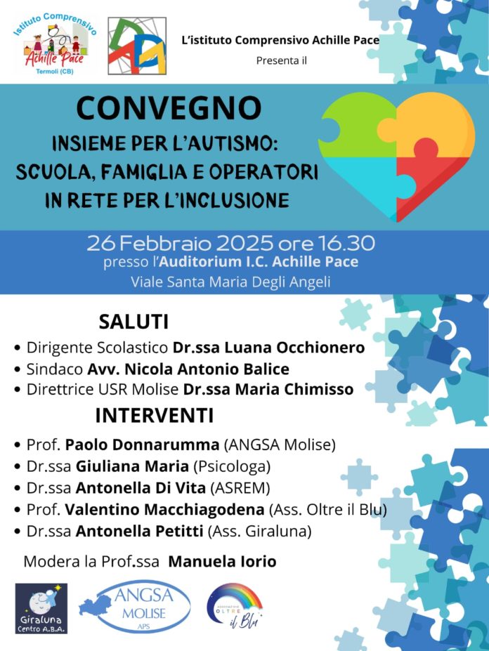 Scuola, famiglia e operatori a confronto: all’Achille Pace di Termoli il convegno sull’Autismo