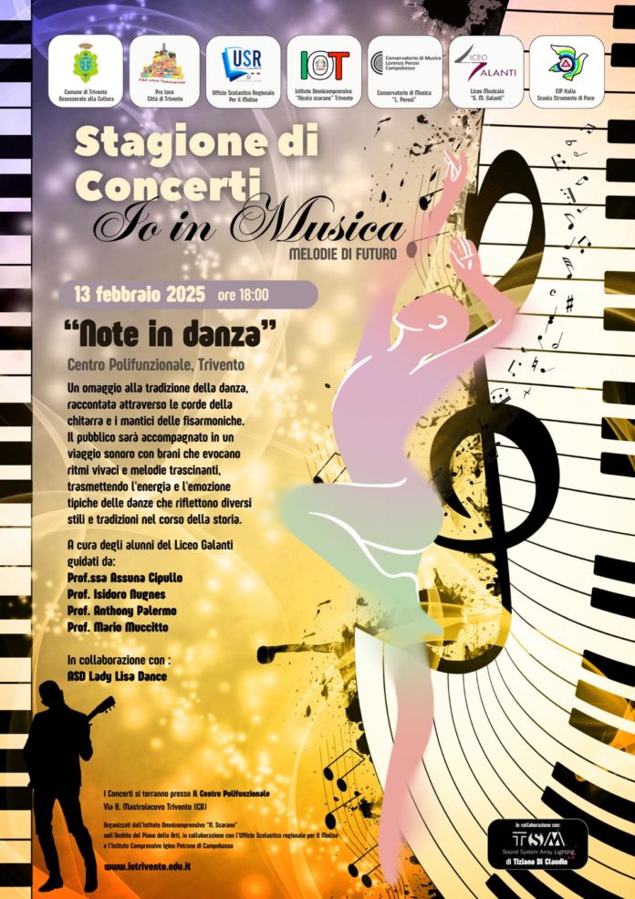 Istituto omnicomprensivo di Trivento, terzo appuntamento della Stagione di Concerti “Io in Musica” intitolato “Note in Danza”