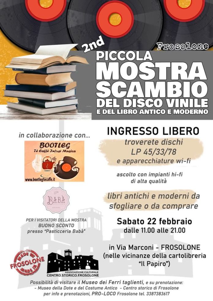 Torna a Frosolone la Piccola Mostra Mercato del Disco Vinile e del Libro Antico e Moderno frosolone mostra