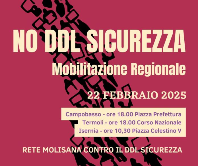 Mobilitazione contro DDL Sicurezza, anche la Cgil in piazza sabato a Campobasso, Termoli e Isernia