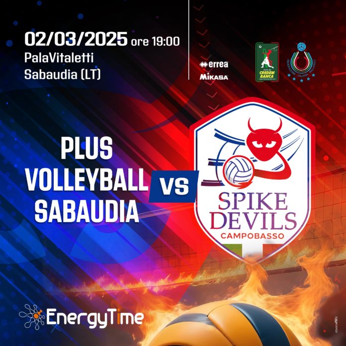 Volley, A3, EnergyTime Spike Devils, ultima trasferta di prima fase. Campobassani di scena a Sabaudia per crescere ulteriormente
