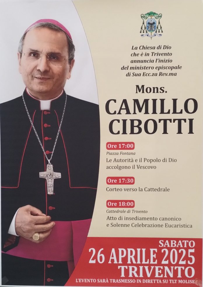 La Diocesi di Trivento si prepara ad accogliere il nuovo vescovo, monsignor Camillo Cibotti