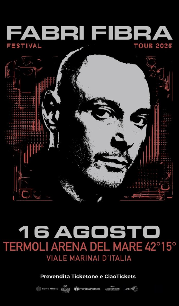 Il 16 agosto all’Arena del Mare di Termoli arriva Fabri Fibra