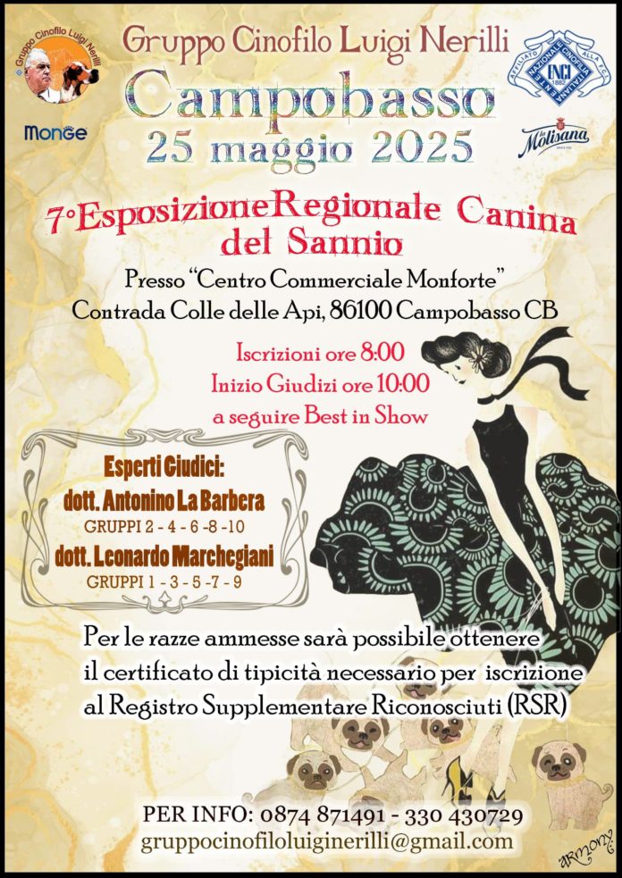 Settima esposizione regionale canina del Sannio, Gruppo cinofilo “Luigi Nerilli”, cambio di programma per i luoghi di svolgimento delle attività
