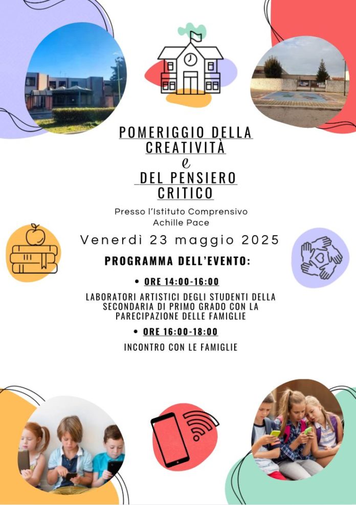 Pomeriggio della creatività e del pensiero critico. All’Achille Pace famiglie e alunni dialogano sul benessere scolastico