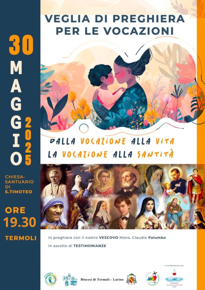 Termoli, il 30 maggio veglia di preghiera per le vocazioni alla chiesa di San Timoteo