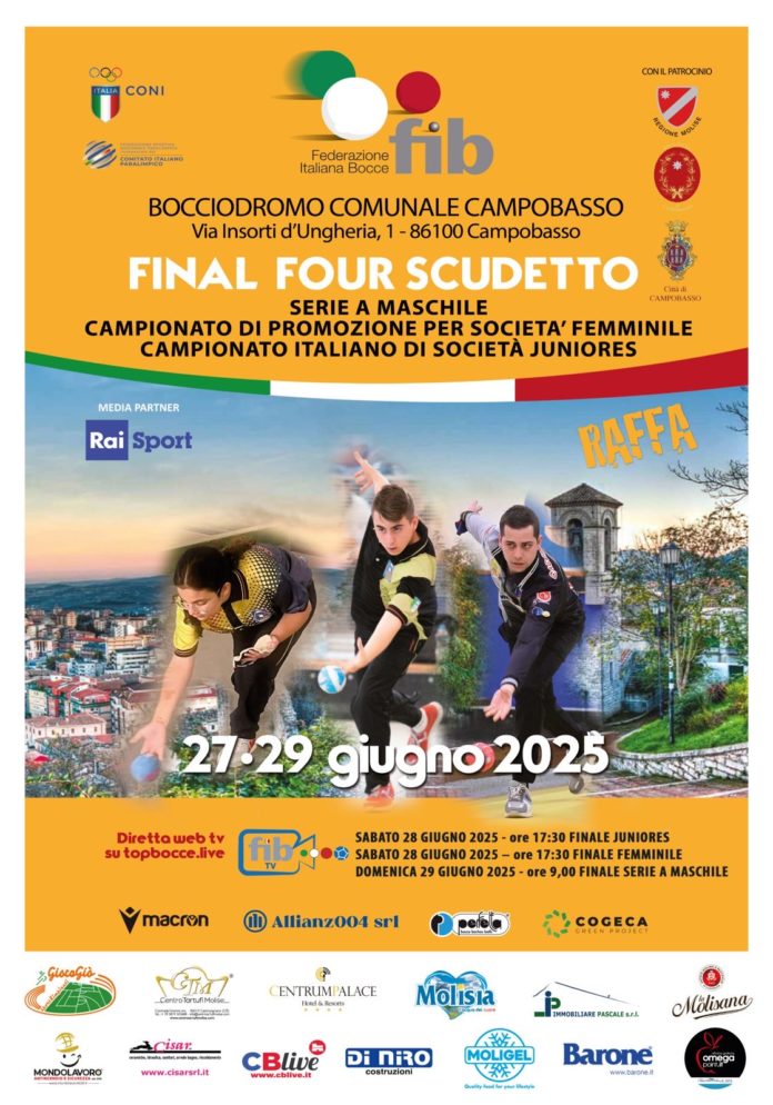 Bocce, le Final Four Scudetto 2025 della Raffa tornano a Campobasso e in Molise