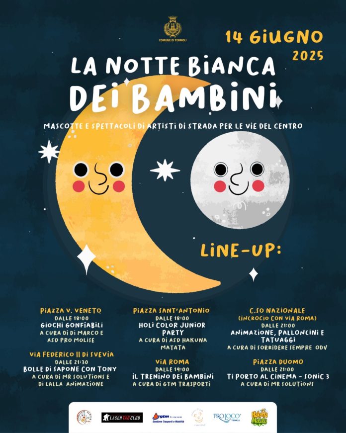 A Termoli sabato 14 “La notte bianca dei bambini”