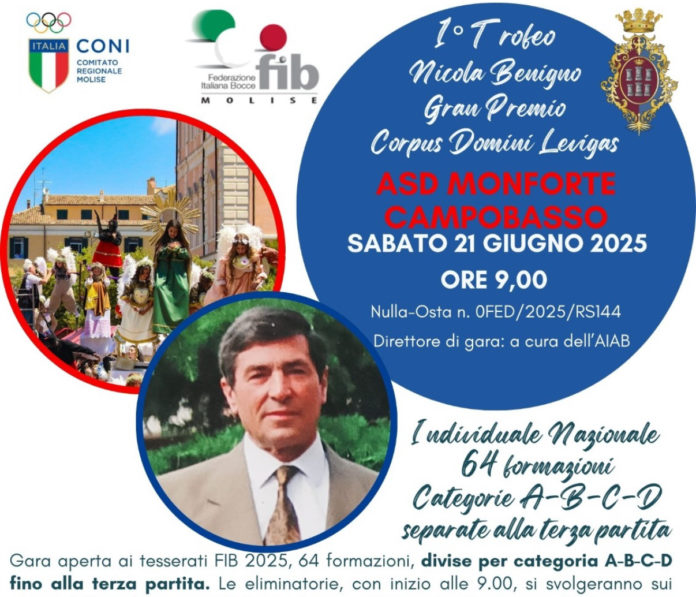 Bocce: sabato 21 giugno il 1° Trofeo Nicola Benigno Gran Premio Corpus Domini