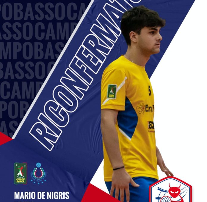 Volley, A3, EnergyTime Spike Devils, De Nigris resta nel gruppo Il libero campobassano vivrà la sua seconda stagione di A3