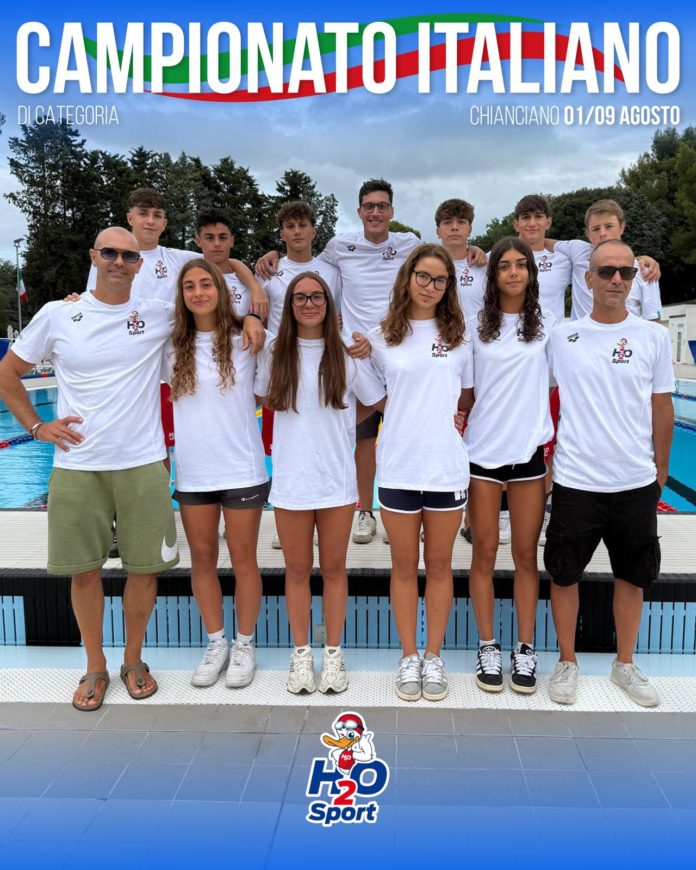 Nuoto, H2O Sport: un tricolore da protagonisti a Chianciano. Storico risultato per la società: tre staffette qualificate ai Campionati Italiani di Categoria
