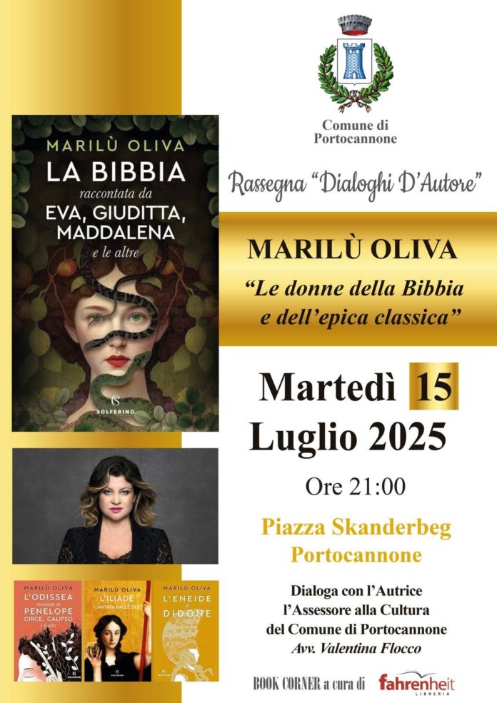 Portocannone: Marilú Oliva presenta il suo libro all’interno della rassegna “Dialoghi d’autore”
