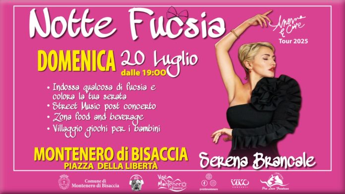 Montenero di Bisaccia è pronta ad accendere i colori della notte fucsia: domenica 20 luglio ospite Serena Brancale