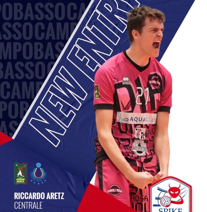 Volley, A3, EnergyTime Spike Devils, anche Aretz nel reparto dei centrali. Il giocatore di scuola Brugherio ritroverà in Molise Consonni