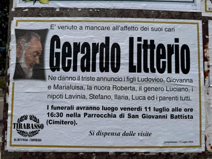Campobasso, morto l’ex sindaco Litterio: guidò la città per 9 anni