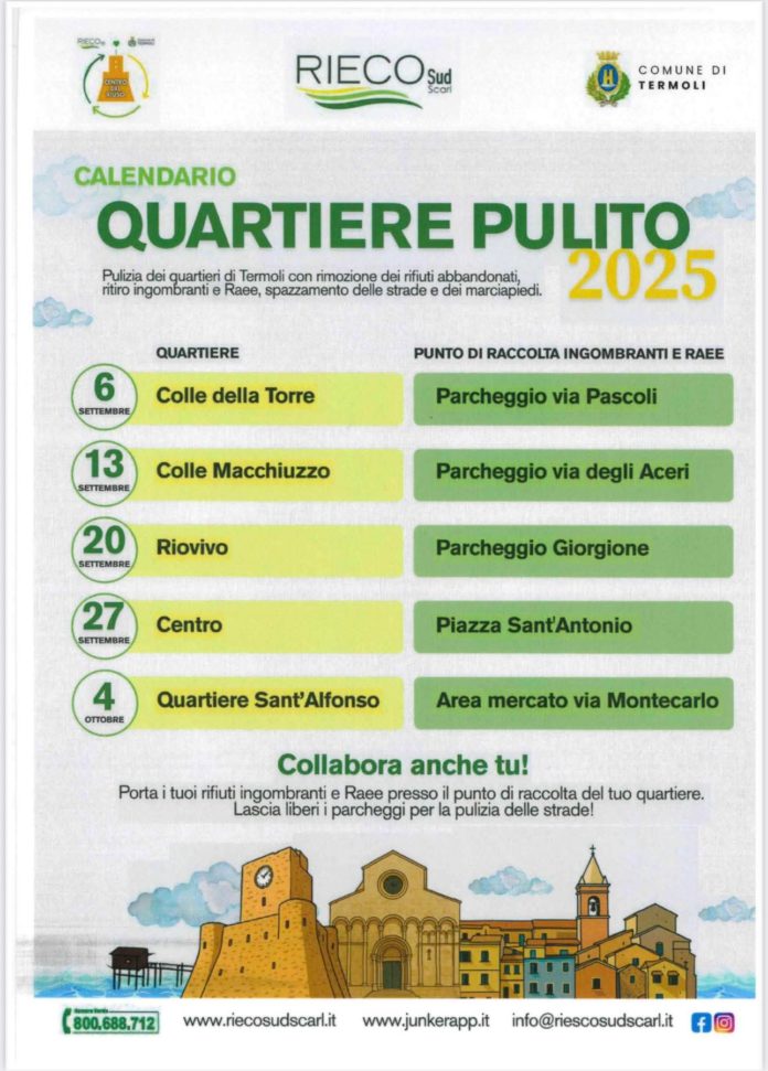 “Quartiere Pulito”: a Termoli la nuova iniziativa di Rieco per la cura della città