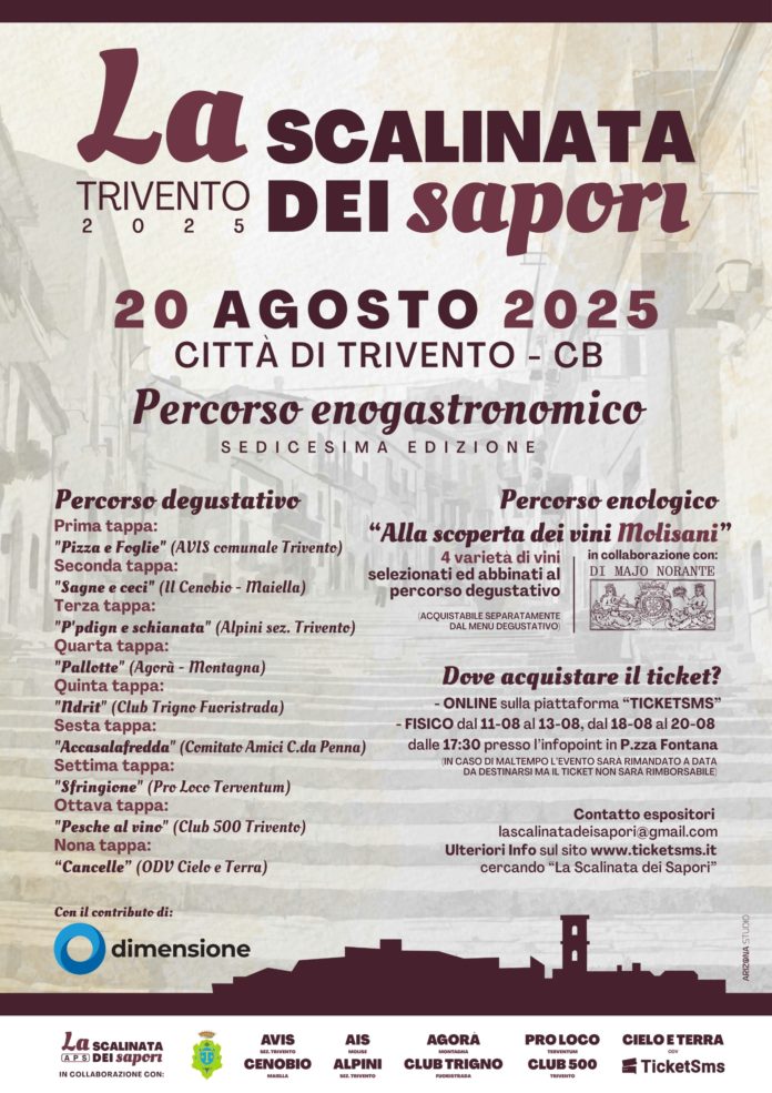 Tutto pronto per l’evento dell’estate triventina, “La Scalinata dei Sapori 2025”