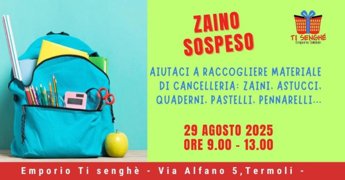 “Zaino Sospeso” a Termoli: un gesto solidale per il ritorno a scuola