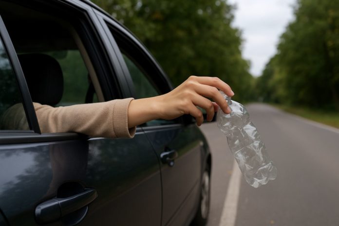 Rifiuti dal finestrino: in vigore sanzioni fino a 18 mila euro e rischio arresto, basta una foto.