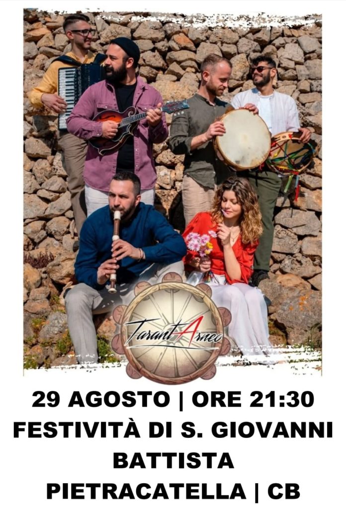 Pietracatella in festa per S. Giovanni Battista: sagra e concerto di musica popolare il 29 agosto