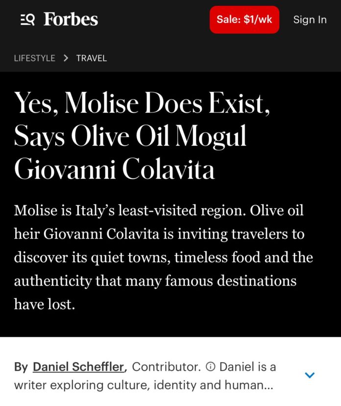 L’imprenditore Giovanni Colavita racconta l’azienda di famiglia e il Molise su Forbes