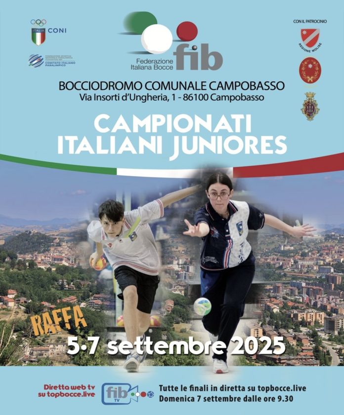 Bocce, Campionati Italiani Juniores, 161 atleti provenienti da tutt’Italia per l’evento organizzato dalla Fib Molise