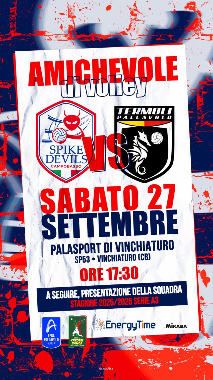 Volley, EnergyTime Spike Devils, sabato la ‘prima’ a Vinchiaturo . Nel programma anche la presentazione ufficiale del team