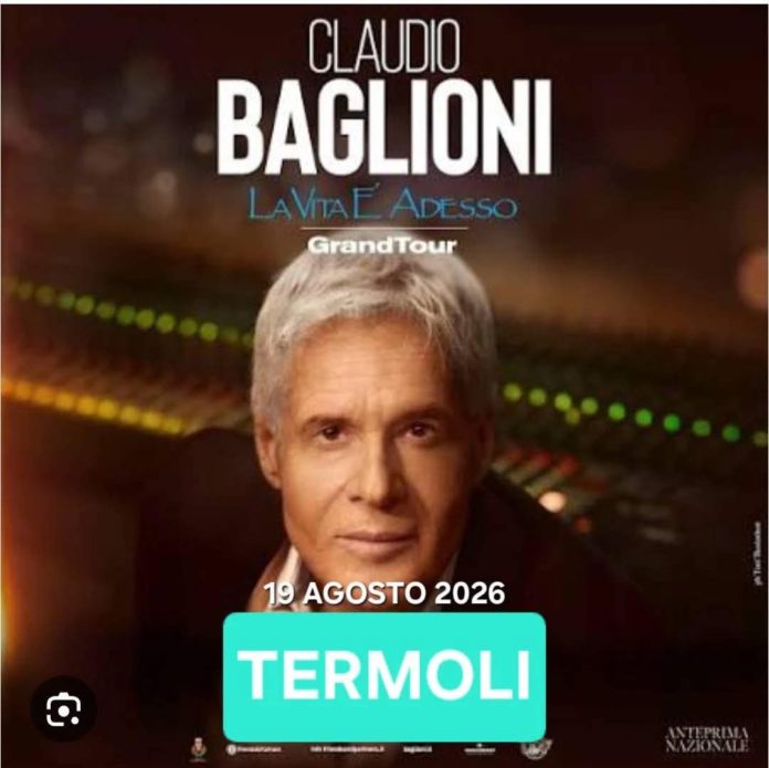 Claudio Baglioni il 19 agosto 2026 in concerto a Termoli