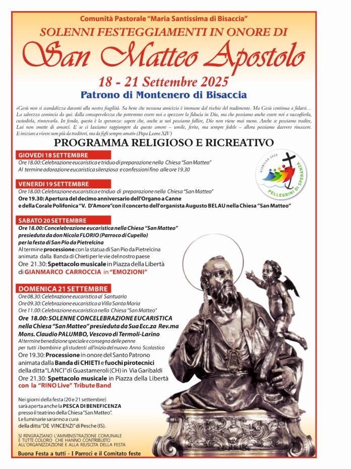 Gianmarco Carroccia in concerto a Montenero di Bisaccia per la festa patronale di San Matteo