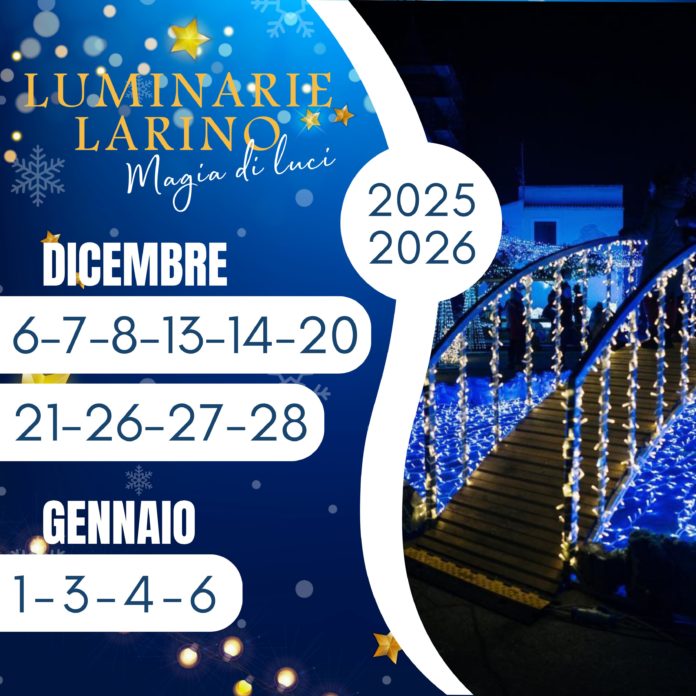 Tornano le “Luminarie di Larino-Magia di Luci”, e torna a brillare la città per le festività natalizie
