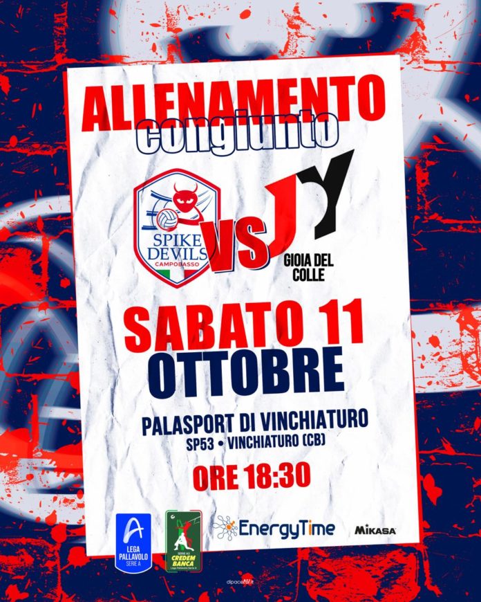 Volley, A3, EnergyTime Spike Devils, un nuovo test amichevole per i rossoblù con Gioia. L’incrocio con i pugliesi si sposta stavolta a Vinchiaturo