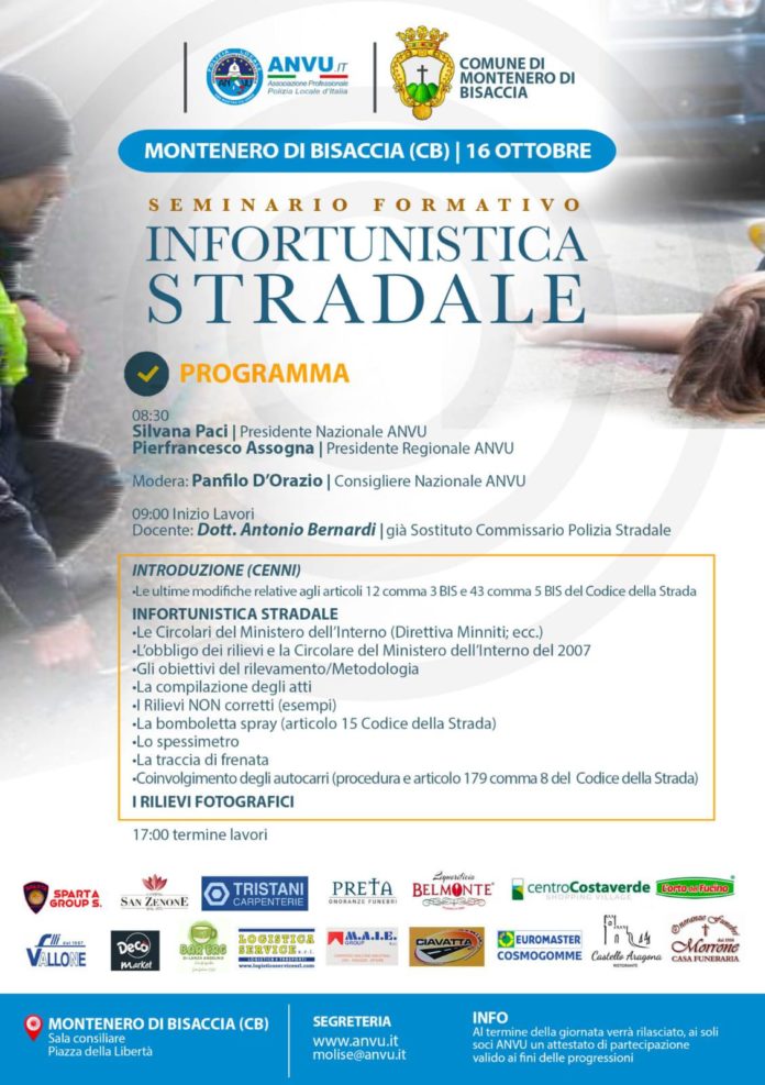 Montenero di Bisaccia: seminario dedicato all’infortunistica stradale