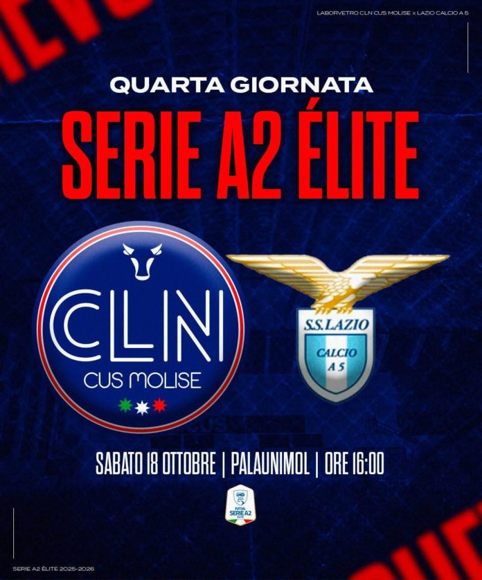 Futsal, prima sosta nel torneo di A1. Cus Molise alla ricerca dei primi punti nel match interno contro la Lazio (domani ore 16.00)