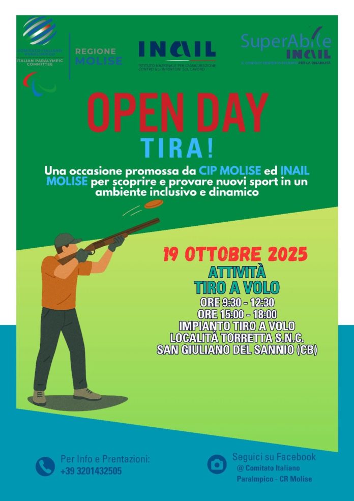 CIP, “TIRA!” – Sport, inclusione e scoperta: a San Giuliano del Sannio l’Open Day dedicato al Tiro a Volo