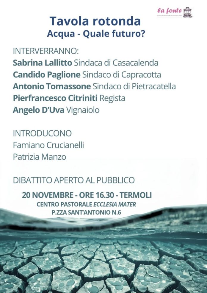 Termoli: tavola rotonda “Acqua-quale futuro?”