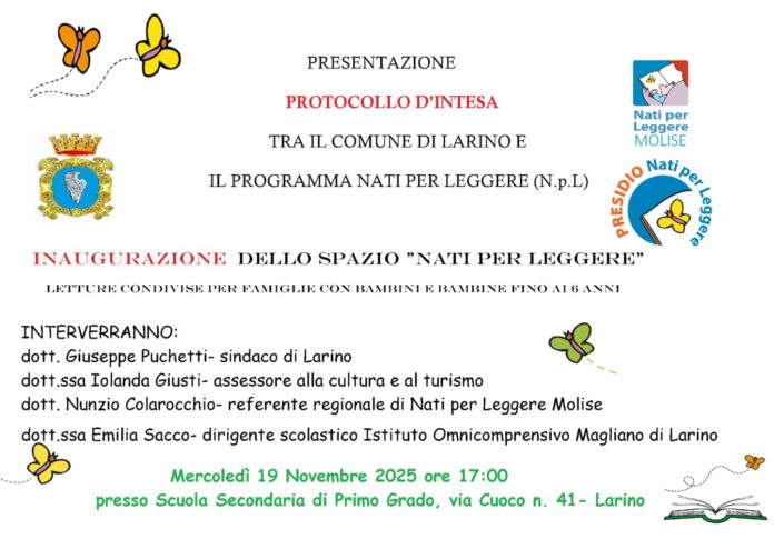 Larino: inaugurazione dello spazio “nati per leggere”