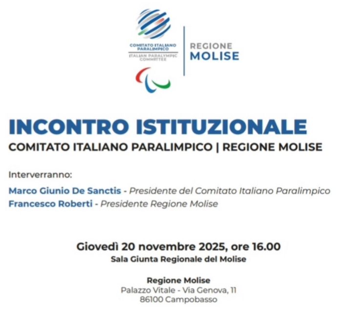 CIP, il presidente De Sanctis,in Molise per lo sviluppo dello sport paralimpico