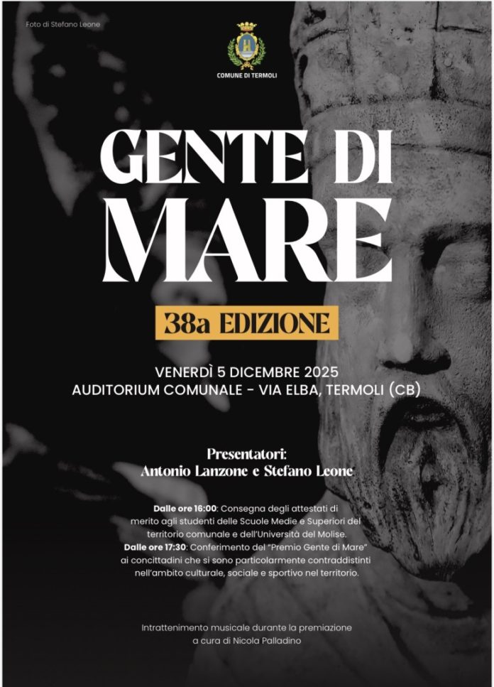 Il 5 dicembre la 38esima edizione del Premio “Gente di Mare”